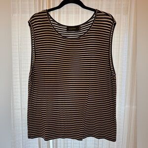 MINKPINK Black and Cream Striped Sleeveless Top